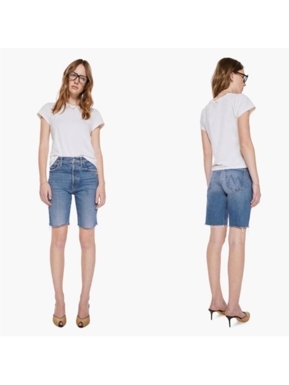 Mother The Tomcat Bermuda Short Fray - mood blue